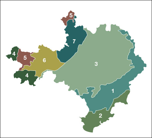 Carte des régions forestières